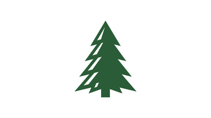 Obraz premium Green pine tree icon for outdoor adventure branding.
