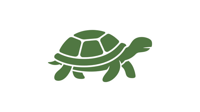 Green sea turtle silhouette icon for wildlife conservation.