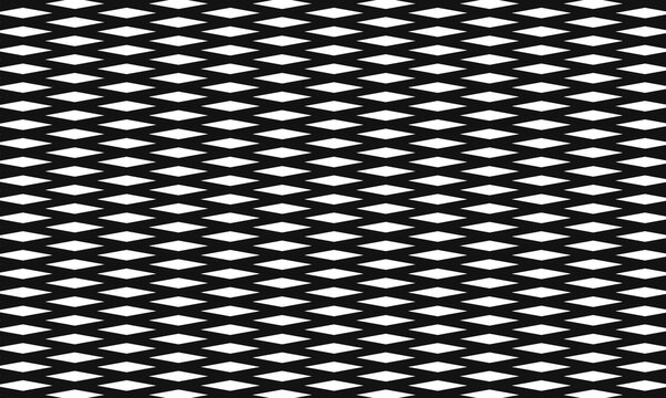 Diamond lattice pattern featuring overlapping black shapes for sophisticated decorative background or complex textile textures.