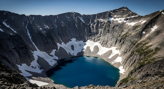 Rocky Mountain Range Glacial Cirque Tarn Lake