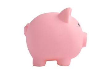 Pink piggy bank isolated on white background with clipping path © Mulad Images