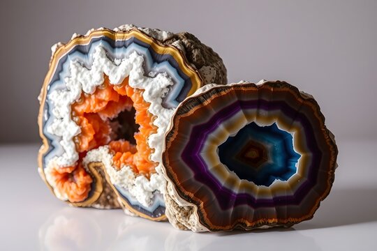 Geodes embedded in resin art