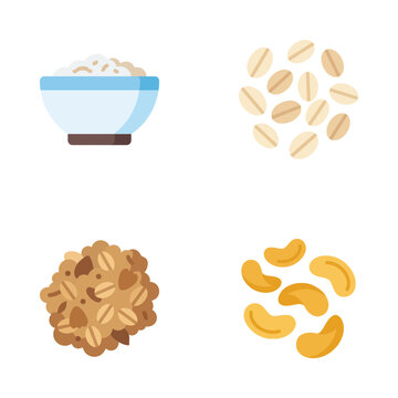 set of icons of food