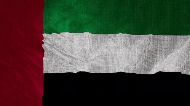 UAE Flag Animation With Fabric Texture Loop