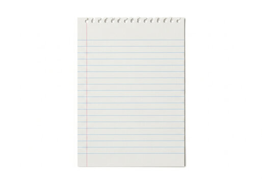 Spiral bound lined notepad on white background