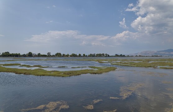 Messolonghi Lagoon Wetland Landscape in Western Greece