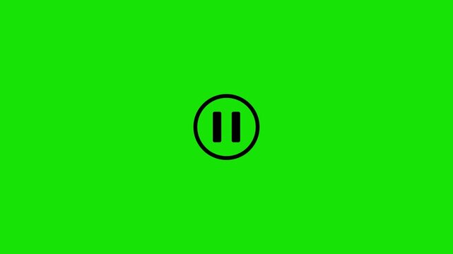pause icon animation glowing media player control pause button circle animation, glowing pause symbol motion graphic audio video control, play icon 4k video.