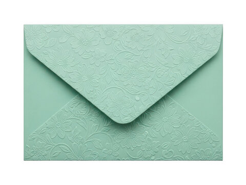 Light green paper envelope closed isolated on white background isolated on transparent background