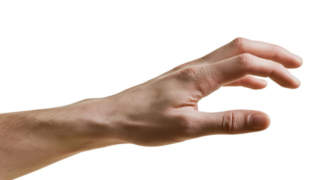 Human hand reaching out with fingers slightly curled