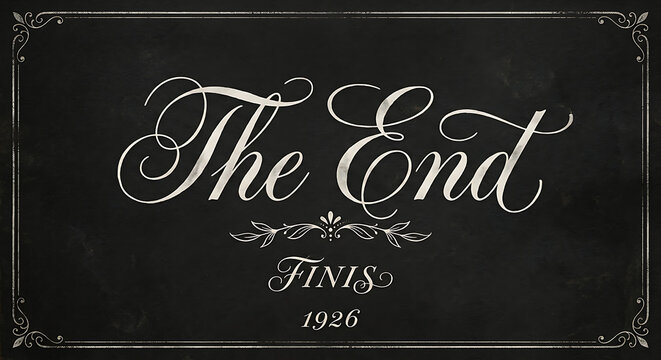 Vintage Chalkboard The End Finis 1926 Elegant Decorative Frame
