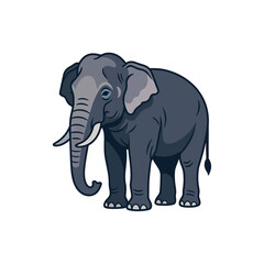 Fototapeta premium Blue Elephant Character Standing Upright