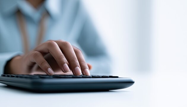 Close-up of a hand using a calculator for financial calculations