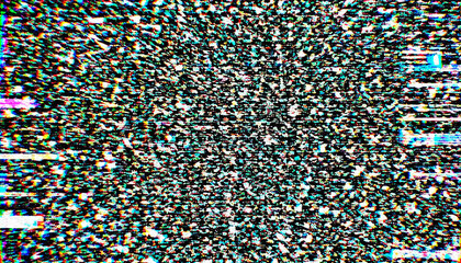 Fototapeta premium Screen glitch visual, VHS style digital noise background illustration
