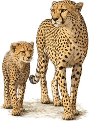 Acinonyx jubatus illustration art © Diono