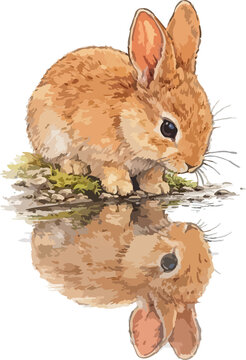 Oryctolagus cuniculus illustration art