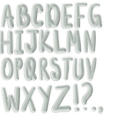 3D alphabets ABC letter in metal style © Defi Virda