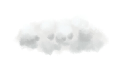 Obraz premium Realistic fluffy white cloud isolated on transparent gray background for creative graphic design.