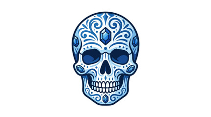 Fototapeta premium Blue crystal sugar skull.
