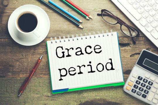 Loan grace period concept, temporary payment delay after borrowing