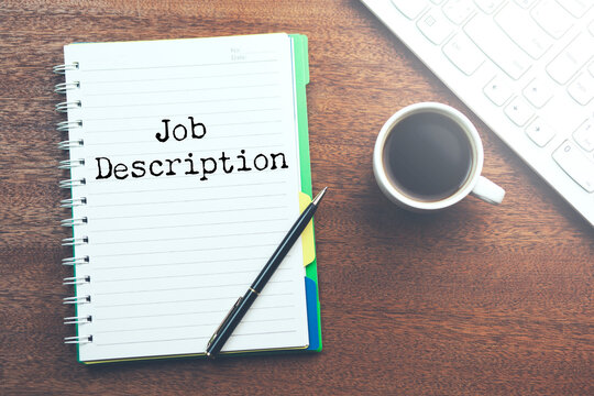 open notebook with the words Job Description