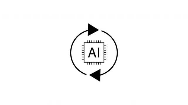AI Chip Circular Loop Animation for Artificial Intelligence and Automation