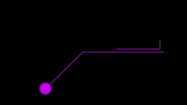 Animated callout lines for text with futuristic HUD interface elements on a black background, 4K video.