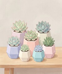 Obraz premium Succulent Garden in Pots