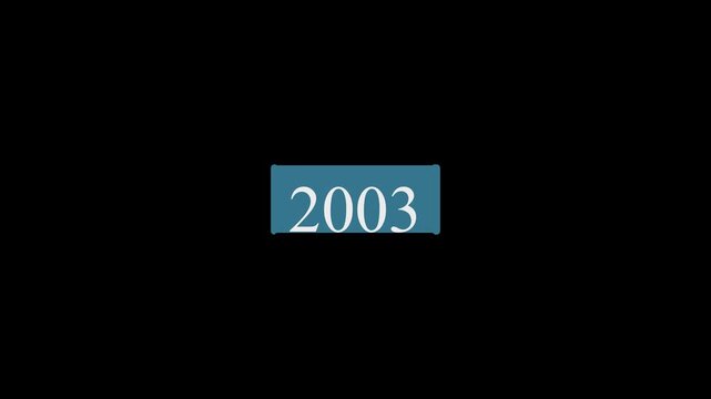 Year Scrolling from 2000 to 2005 on Black Background. Countdown Date Roller, Seamless Looping Motion Graphic , History, Technology, New Year scroll and Business 4k video.