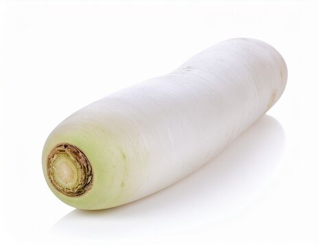 daikon white radish isolated on white