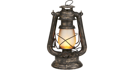 Antique kerosene lantern with frosted glass and metal frame © Aisling