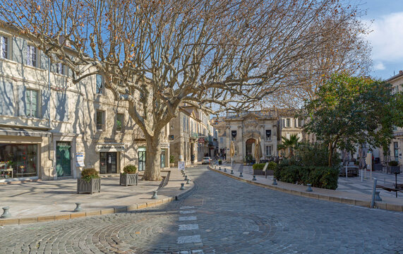 Place Crillon Square in Avignon France Sunny Winter Day Travel