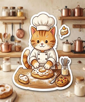 Cat in a Chef Hat Baking