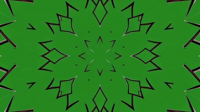 Intricate green ornamental pattern with silver accents flowing seamlessly during a slow pan revealing subtle textural variations