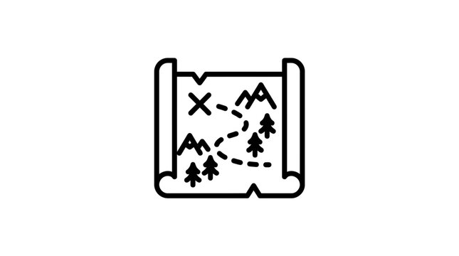 Ancient treasure map icon