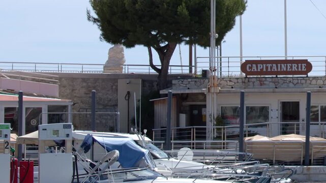 European Union Flag Waving at Cassis Harbor Capitainerie
