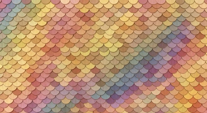 Vibrant and shimmering fish scale pattern with iridescent colors creating an organic textured background