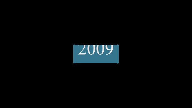 Year Scrolling from 2000 to 2014 on Black Background. Countdown Date Roller, Seamless Looping Motion Graphic , History, Technology, New Year scroll and Business 4k video.
