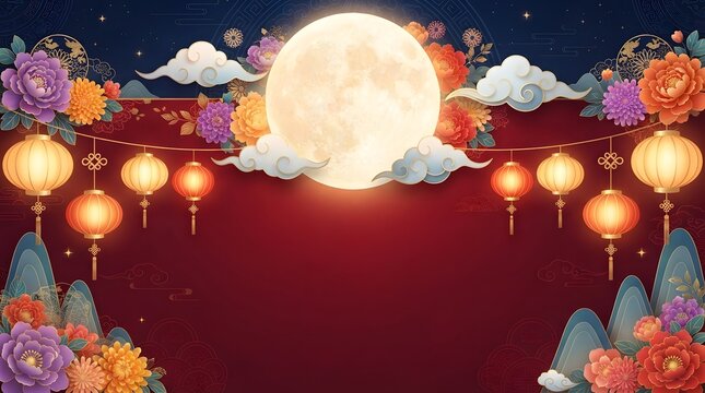 Celebrating the mid autumn festival a time for family reunions moon gazing enjoying mooncakes and appreciating the beauty of the full moon under the starry