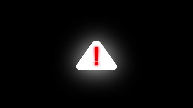 Risk icon and warning animation. Signal alert risk safety danger road warning sign sign symbol. alert , risk , safety, danger road warning sign, Warning attention icon signal and 4k video