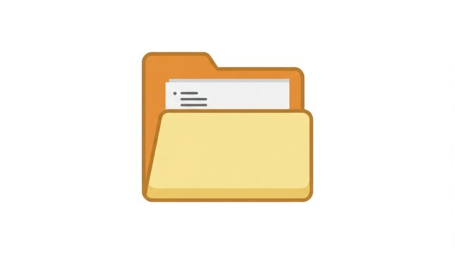 Vector File Folder Icon with Documents and Papers for Business Office Data Storage Archive Information and Computer Directory Illustration