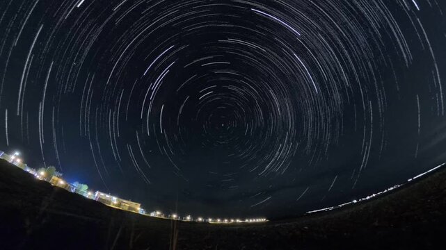 Star Trails Over Mongolian Grassland &ndash; 10s Timelapse