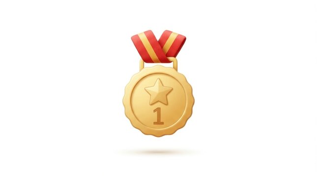 Golden Medal Award Celebrates Outstanding Championship Victory and Achievement on Podium.