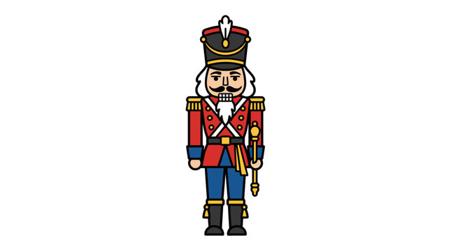 Stylized toy soldier nutcracker character graphic