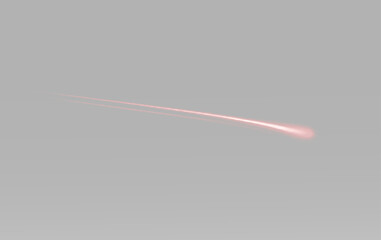 Fast red light streak with smooth curved trajectory and glowing point for motion speed technology and energy concept © theladydarina