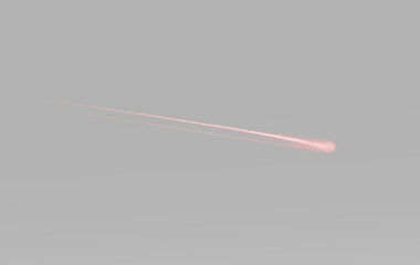 Minimal red luminous motion line with elegant curve and glowing endpoint for speed trail futuristic technology effect © theladydarina