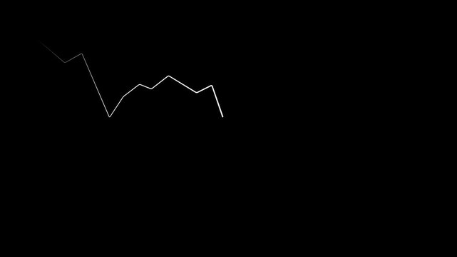 Down business growth arrow animation. abstract business down animation. Arrow graph lines that are sloping downward.