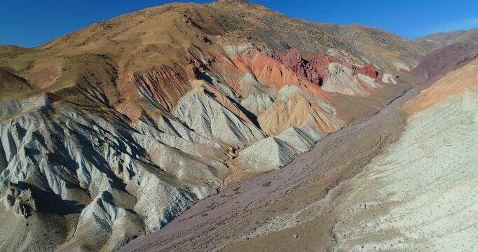 Aerial View of the Colorful Aladaglar Mountains in Zanjan Province, Iran

