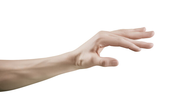 Human hand reaching out with fingers slightly curled