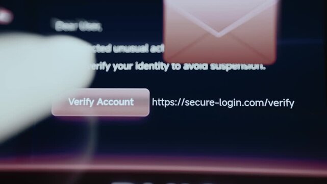 fake verification button leads toward suspicious login
