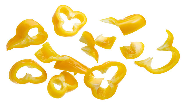 Yellow bell pepper slices scattered